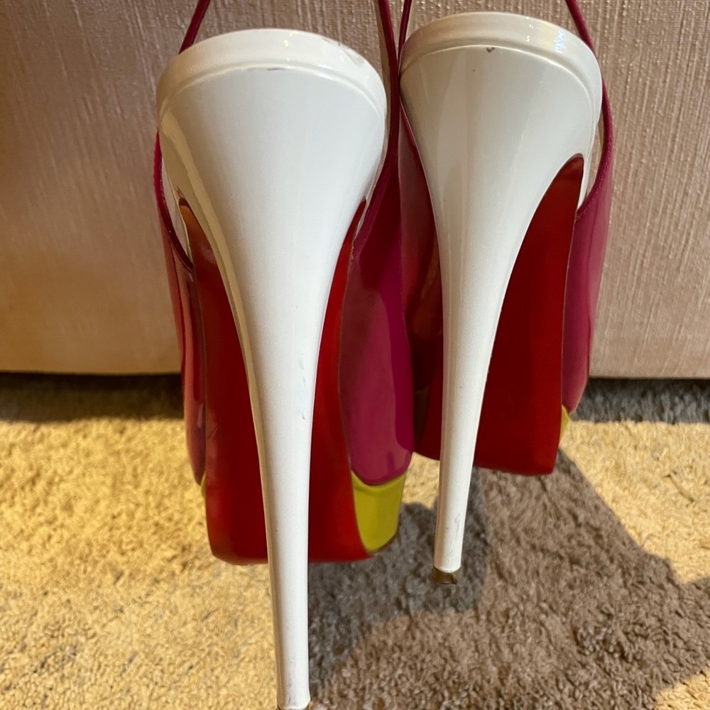 Christian Louboutin sling back peep toe sandal